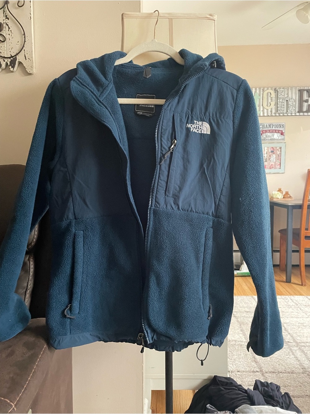 The North Face Navy Blue Women's Fleece Jacket with Hood